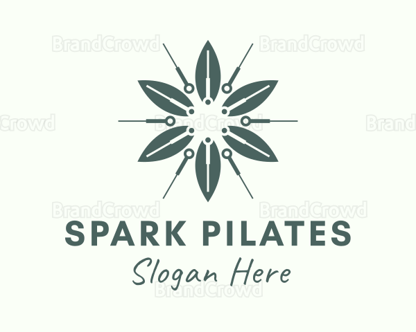 Flower Leaf Needle Logo