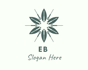 Clinic - Flower Leaf Needle logo design