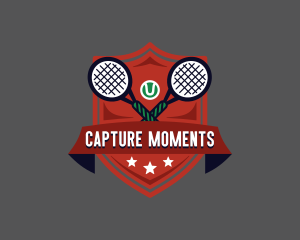 Emblem - Sports Tennis Racket logo design