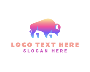 Wildlife Bison Animal Logo