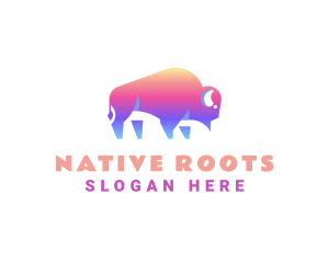 Native - Wildlife Native Bison logo design