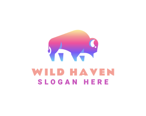 Wildlife Bison Animal logo design