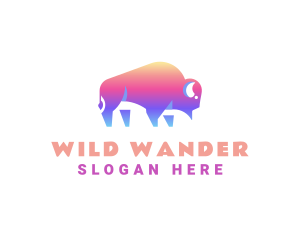 Wildlife Native Bison  logo design