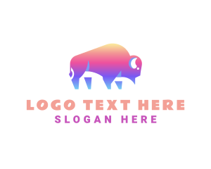 Zoo - Wildlife Native Bison logo design
