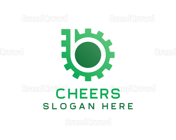 Green Gear Letter B Logo