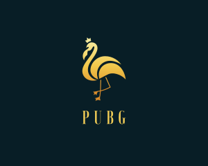 Crown Flamingo Bird Logo