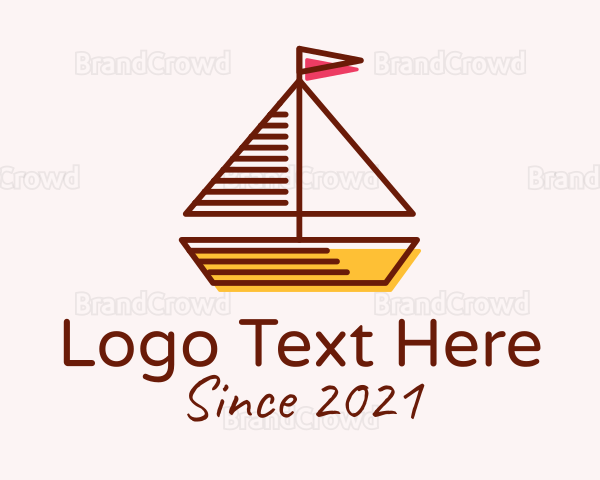 Nautical Sailboat Outline Logo