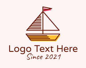 Yacht - Nautical Sailboat Outline logo design