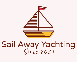 Nautical Sailboat Outline  logo design