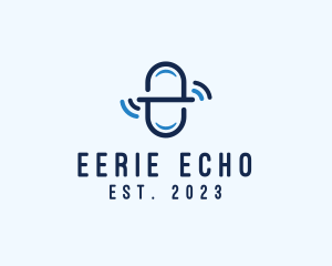 Blue Medicine Signal Letter E logo design