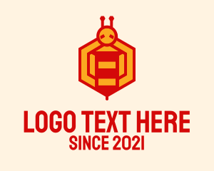 Bug - Geometric Bee Farm logo design