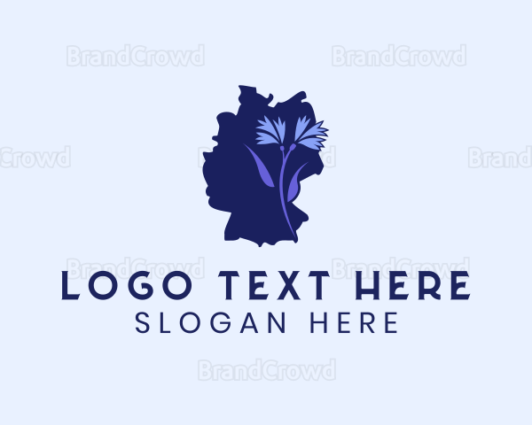 German Cornflower Map Logo