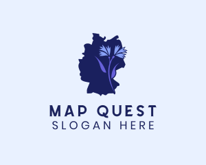 German Cornflower Map logo design