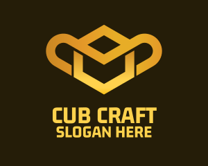 Cub - Gold Geometric Hexagon Monkey logo design