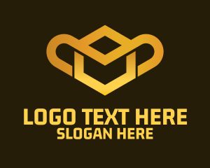 Twitch Streamer - Gold Geometric Hexagon Monkey logo design