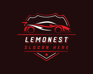 League - Racing Car Garage logo design