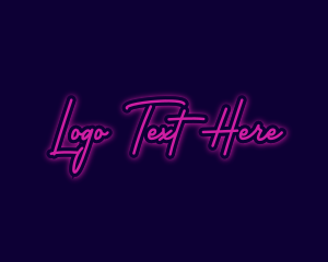 Bachelor Party - Neon Light Signature logo design