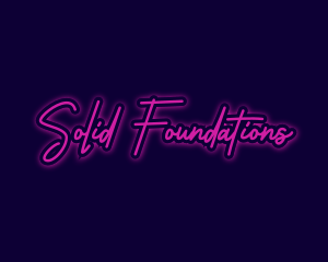 Handwriting - Neon Light Signature logo design