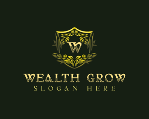 Luxury Floral Shield logo design