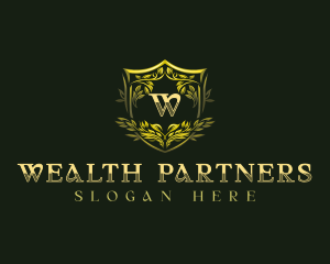 Luxury Floral Shield logo design