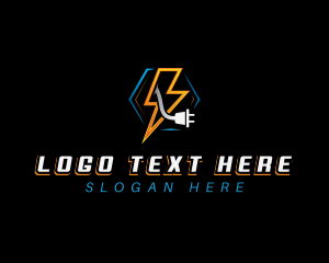 Technician - Lightning Plug Electrician logo design