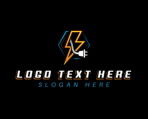 Utility - Lightning Plug Electrician logo design