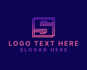 App - Geometric Technology Company Letter S logo design