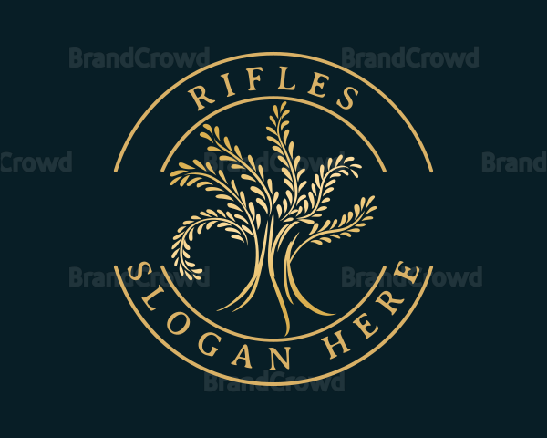 Deluxe Natural Gold Tree Logo