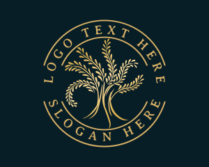 Deluxe - Deluxe Natural Gold Tree logo design