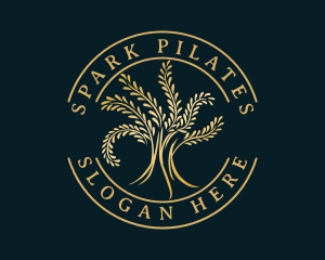 Deluxe Natural Gold Tree Logo