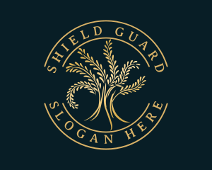Golden - Deluxe Natural Gold Tree logo design