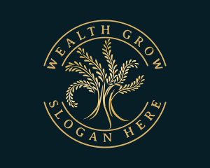 Deluxe Natural Gold Tree logo design