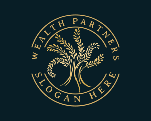 Deluxe Natural Gold Tree logo design