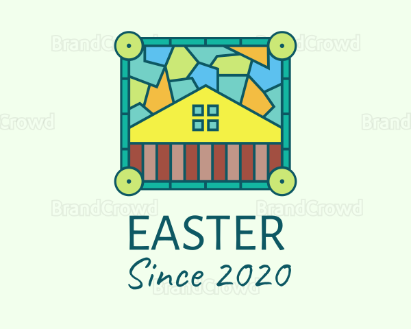 Stained Glass Rural House Logo