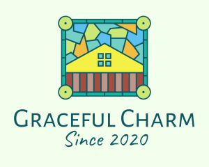 Stained Glass Rural House logo design