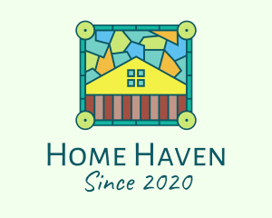 Stained Glass Rural House logo design