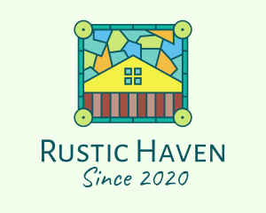 Farmhouse - Stained Glass Rural House logo design
