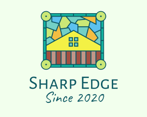 Stained Glass Rural House logo design