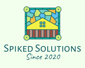 Stained Glass Rural House logo design