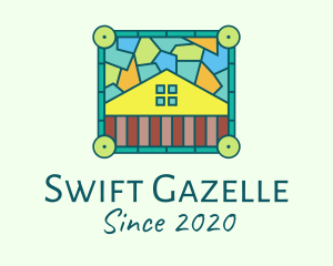 Stained Glass Rural House logo design