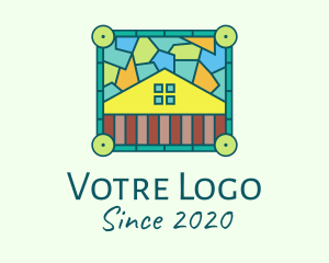 Stained Glass Rural House logo design