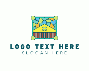 Stained Glass Rural House logo design