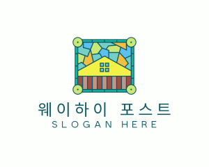 Stained Glass Rural House logo design