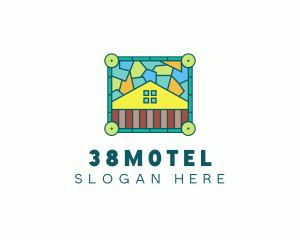 Stained Glass Rural House logo design