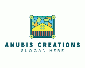 Stained Glass Rural House logo design