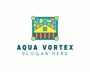 Stained Glass Rural House logo design