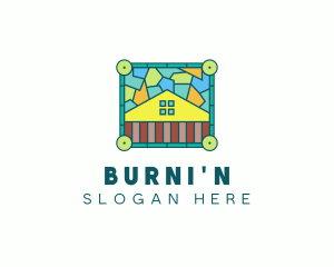 Stained Glass Rural House logo design