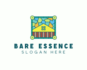 Stained Glass Rural House logo design