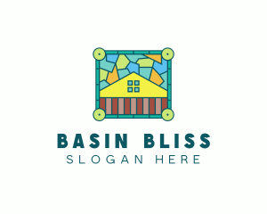 Stained Glass Rural House logo design