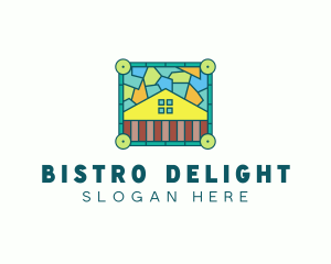 Stained Glass Rural House logo design